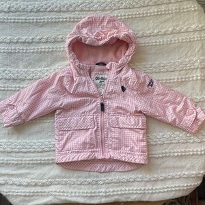 Pink buffalo check jacket.